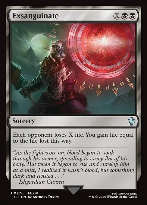 Exsanguinate, carta Magic di tipo Sorcery illustrata da Anthony Devine