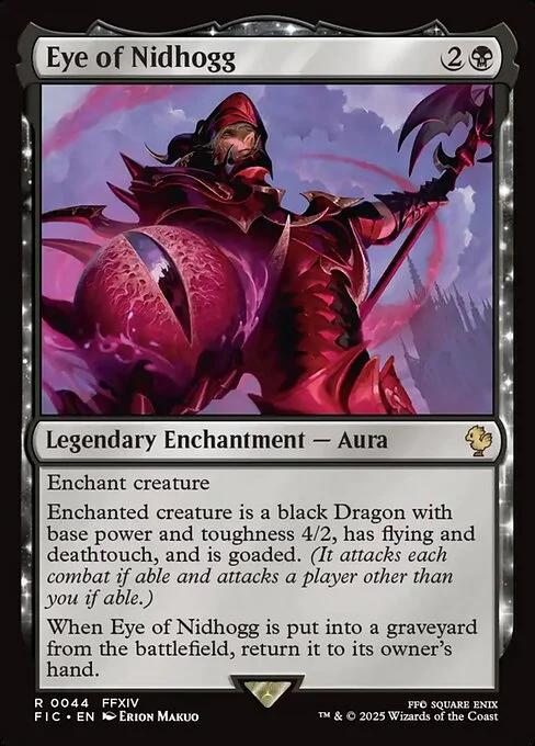 Eye of Nidhogg, carta Magic di tipo Legendary Enchantment — Aura illustrata da Erion Makuo