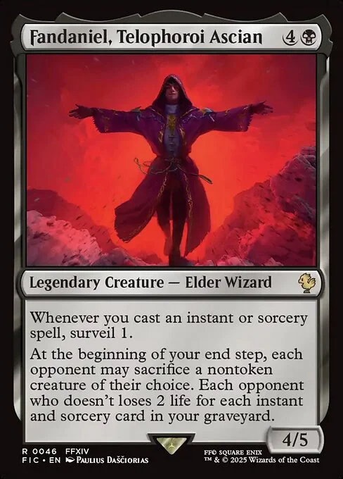 Fandaniel, Telophoroi Ascian, carta Magic di tipo Legendary Creature — Elder Wizard illustrata da Paulius Daščioras