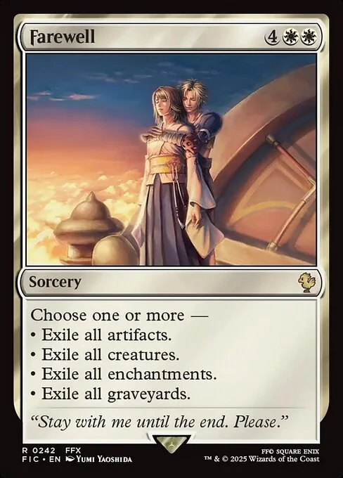 Farewell, carta Magic di tipo Sorcery illustrata da Yumi Yaoshida