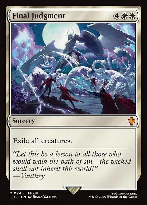 Final Judgment, carta Magic di tipo Sorcery illustrata da Rimas Valeikis