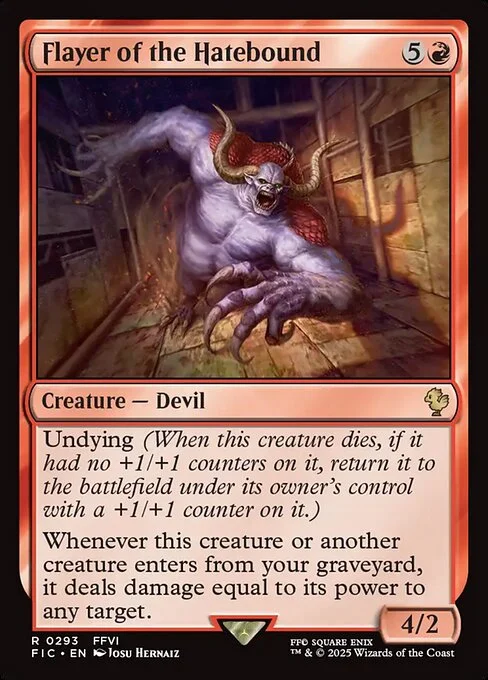 Flayer of the Hatebound, carta Magic di tipo Creature — Devil illustrata da Josu Hernaiz