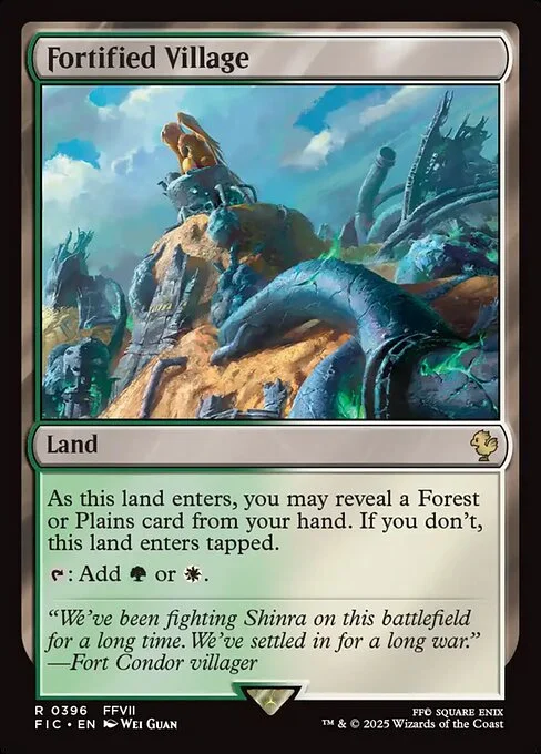 Fortified Village, carta Magic di tipo Land illustrata da Wei Guan