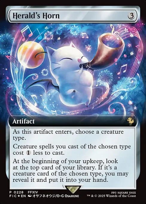 Herald's Horn, carta Magic di tipo Artifact illustrata da O-G Osahune
