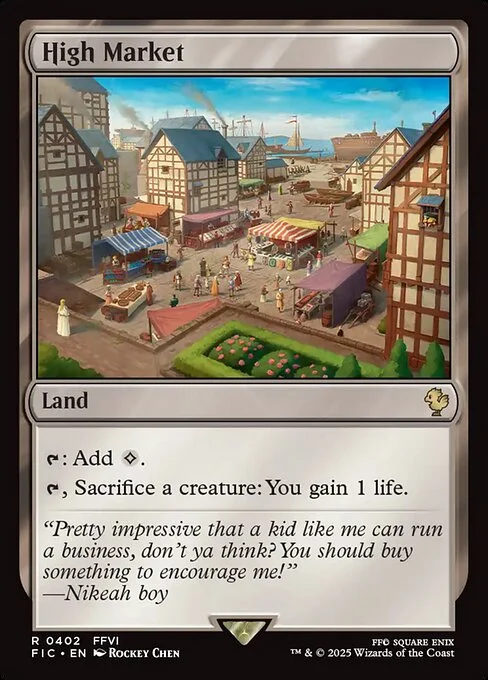 High Market, carta Magic di tipo Land illustrata da Rockey Chen