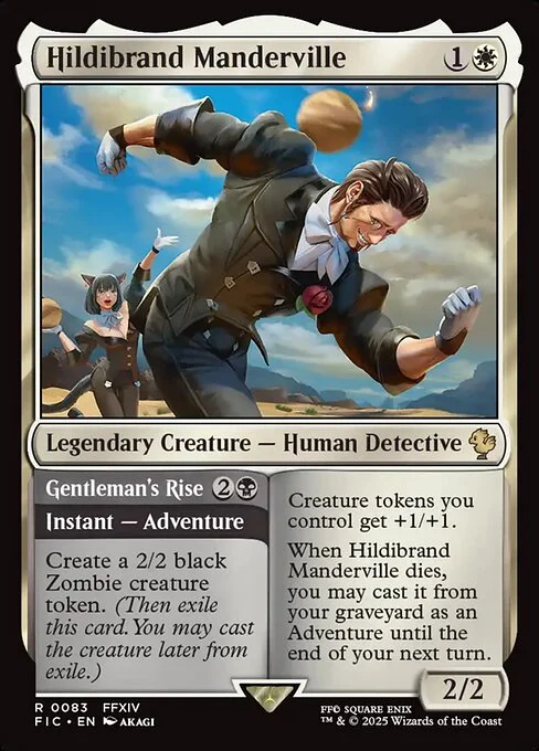 Hildibrand Manderville // Gentleman's Rise, carta Magic di tipo Legendary Creature — Human Detective // Instant — Adventure illustrata da AKAGI