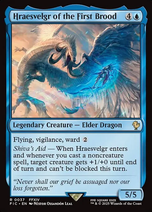 Hraesvelgr of the First Brood, carta Magic di tipo Legendary Creature — Elder Dragon illustrata da Néstor Ossandón Leal