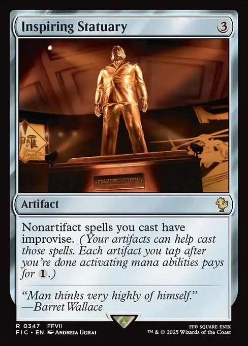 Inspiring Statuary, carta Magic di tipo Artifact illustrata da Andreia Ugrai