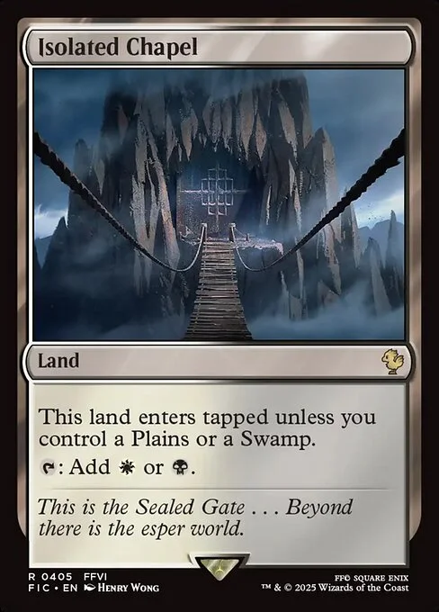 Isolated Chapel, carta Magic di tipo Land illustrata da Henry Wong