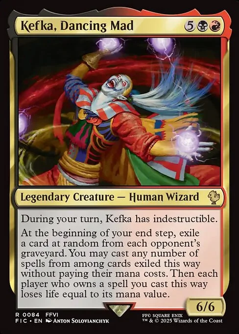 Kefka, Dancing Mad, carta Magic di tipo Legendary Creature — Human Wizard illustrata da Anton Solovianchyk