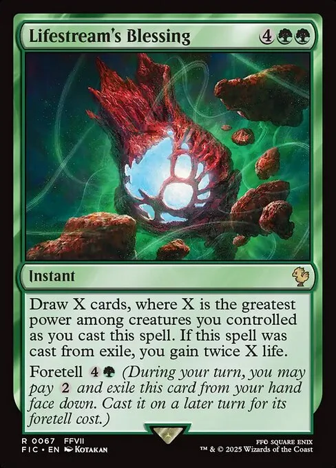 Lifestream's Blessing, carta Magic di tipo Instant illustrata da Kotakan