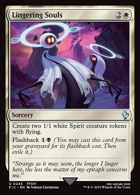 Lingering Souls, carta Magic di tipo Sorcery illustrata da Jurijus Chitrovas