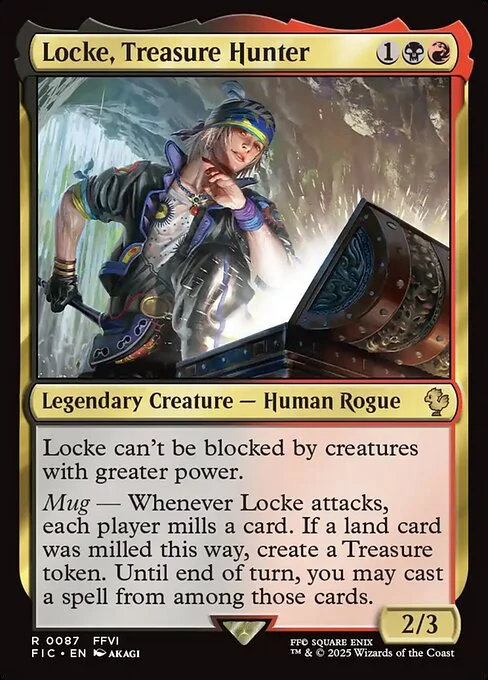 Locke, Treasure Hunter, carta Magic di tipo Legendary Creature — Human Rogue illustrata da AKAGI
