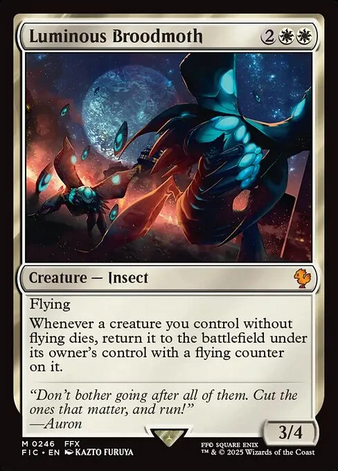 Luminous Broodmoth, carta Magic di tipo Creature — Insect illustrata da Kazto Furuya
