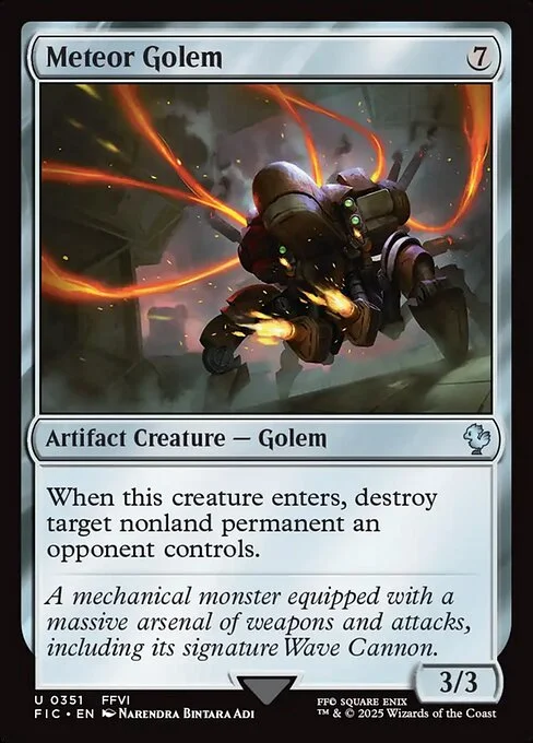 Meteor Golem, carta Magic di tipo Artifact Creature — Golem illustrata da Narendra Bintara Adi