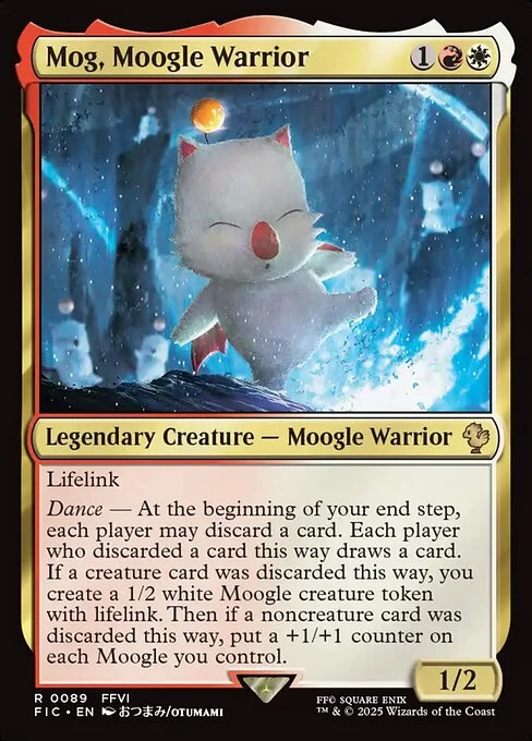 Mog, Moogle Warrior, carta Magic di tipo Legendary Creature — Moogle Warrior illustrata da OTUMAMI