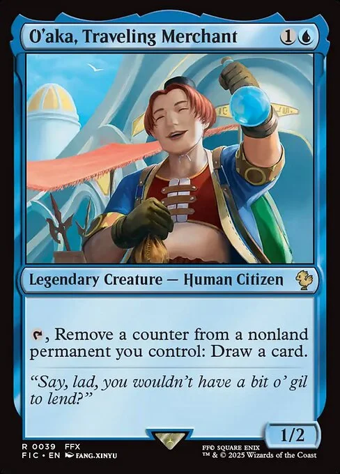 O'aka, Traveling Merchant, carta Magic di tipo Legendary Creature — Human Citizen illustrata da Fang Xinyu