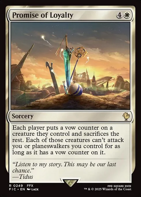 Promise of Loyalty, carta Magic di tipo Sorcery illustrata da KOHEI YAMADA