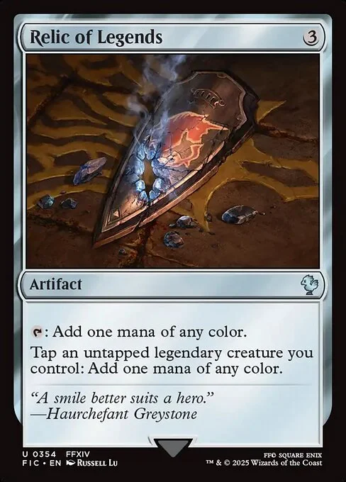 Relic of Legends, carta Magic di tipo Artifact illustrata da Russell Dongjun Lu
