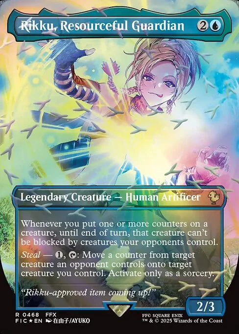 Rikku, Resourceful Guardian, carta Magic di tipo Legendary Creature — Human Artificer illustrata da Ayuko