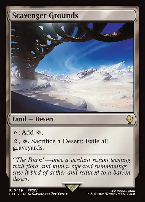 Scavenger Grounds, carta Magic di tipo Land — Desert illustrata da Salvatorre Zee Yazzie