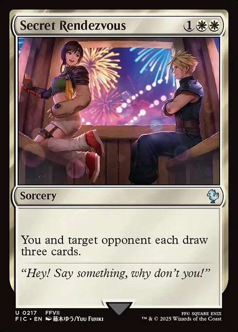 Secret Rendezvous, carta Magic di tipo Sorcery illustrata da Yuu Fujiki