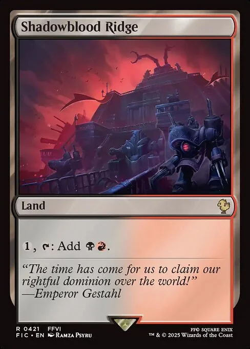 Shadowblood Ridge, carta Magic di tipo Land illustrata da Ramza Psyru