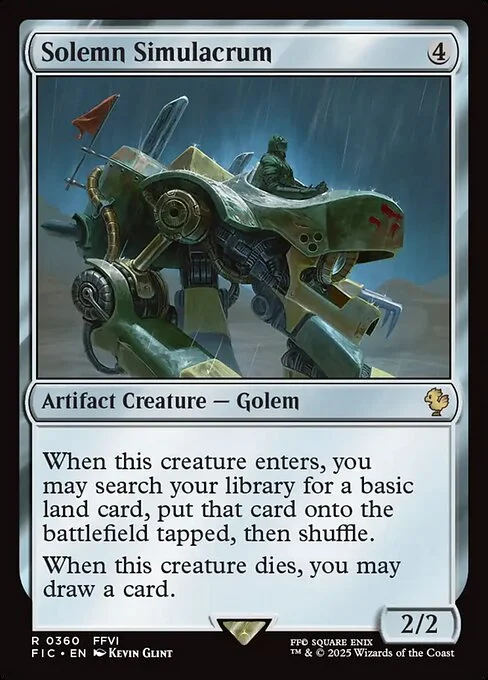 Solemn Simulacrum, carta Magic di tipo Artifact Creature — Golem illustrata da Kevin Glint