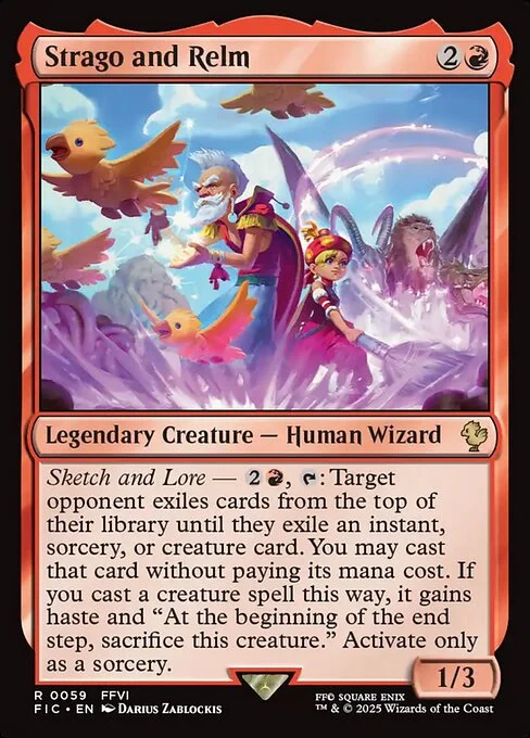 Strago and Relm, carta Magic di tipo Legendary Creature — Human Wizard illustrata da Darius Zablockis