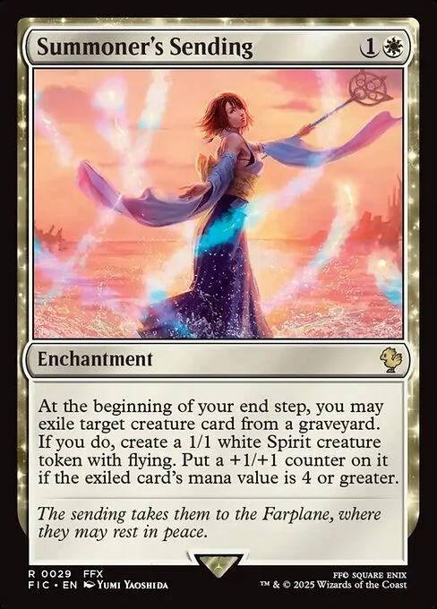 Summoner's Sending, carta Magic di tipo Enchantment illustrata da Yumi Yaoshida