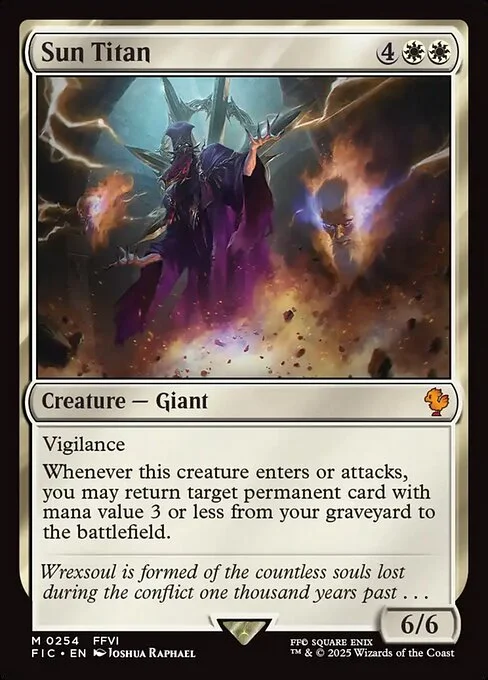 Sun Titan, carta Magic di tipo Creature — Giant illustrata da Joshua Raphael