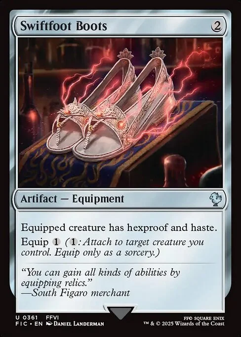 Swiftfoot Boots, carta Magic di tipo Artifact — Equipment illustrata da Daniel Landerman