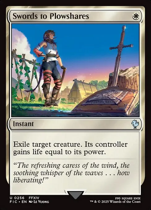 Swords to Plowshares, carta Magic di tipo Instant illustrata da Le Vuong