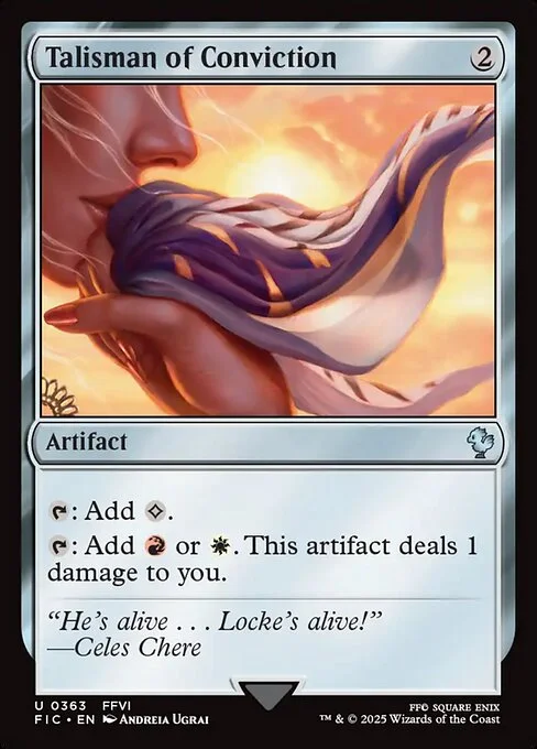 Talisman of Conviction, carta Magic di tipo Artifact illustrata da Andreia Ugrai
