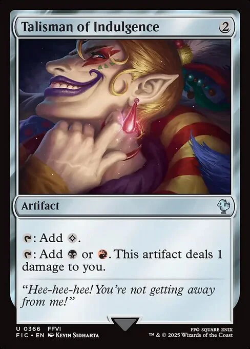 Talisman of Indulgence, carta Magic di tipo Artifact illustrata da Kevin Sidharta