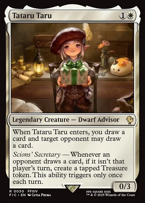 Tataru Taru, carta Magic di tipo Legendary Creature — Dwarf Advisor illustrata da Livia Prima