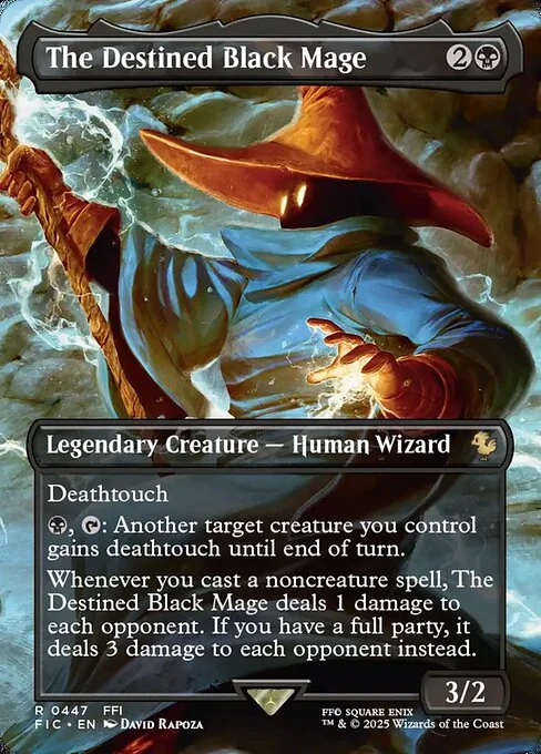 The Destined Black Mage, carta Magic di tipo Legendary Creature — Human Wizard illustrata da David Rapoza