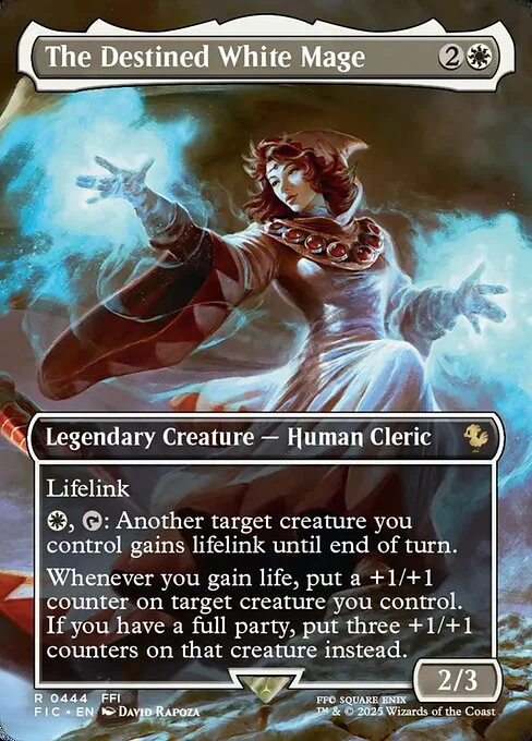 The Destined White Mage, carta Magic di tipo Legendary Creature — Human Cleric illustrata da David Rapoza