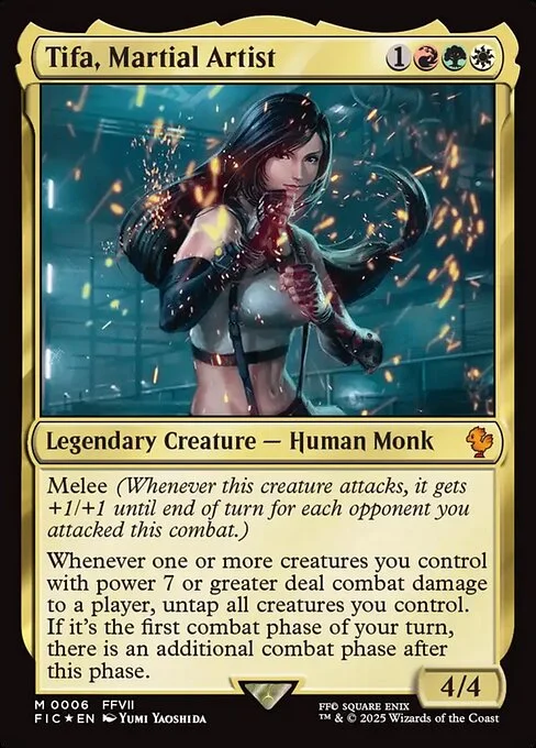 Tifa, Martial Artist, carta Magic di tipo Legendary Creature — Human Monk illustrata da Yumi Yaoshida