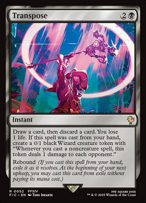 Transpose, carta Magic di tipo Instant illustrata da Toni Infante