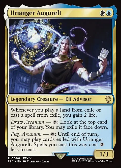 Urianger Augurelt, carta Magic di tipo Legendary Creature — Elf Advisor illustrata da Vilhelmas Banys