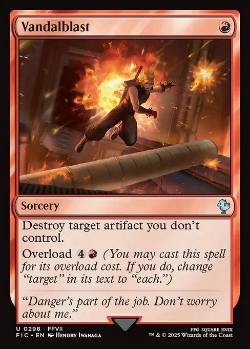 Vandalblast, carta Magic di tipo Sorcery illustrata da Hendry Iwanaga