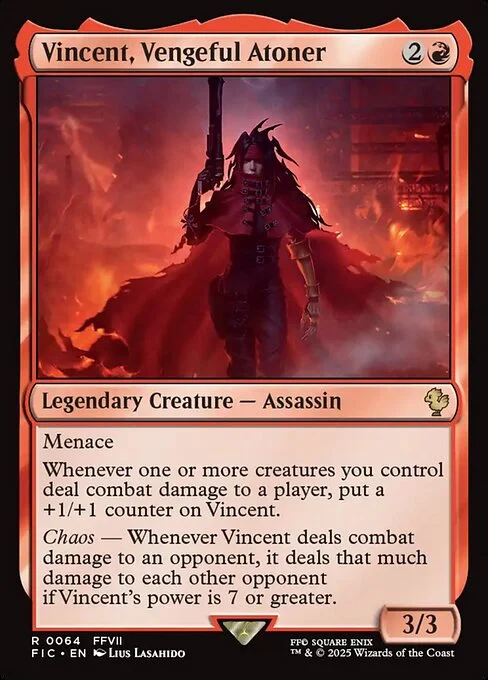 Vincent, Vengeful Atoner, carta Magic di tipo Legendary Creature — Assassin illustrata da Lius Lasahido