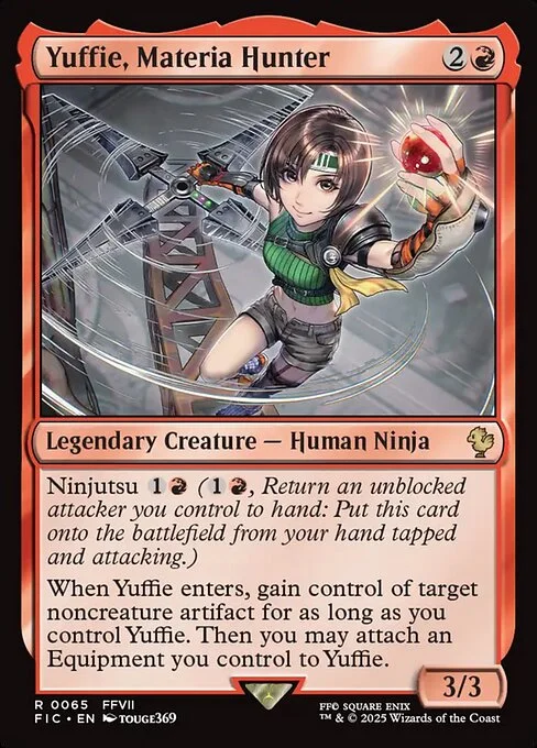 Yuffie, Materia Hunter, carta Magic di tipo Legendary Creature — Human Ninja illustrata da Touge369
