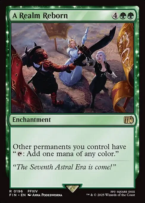 A Realm Reborn, carta Magic di tipo Enchantment illustrata da Anna Podedworna