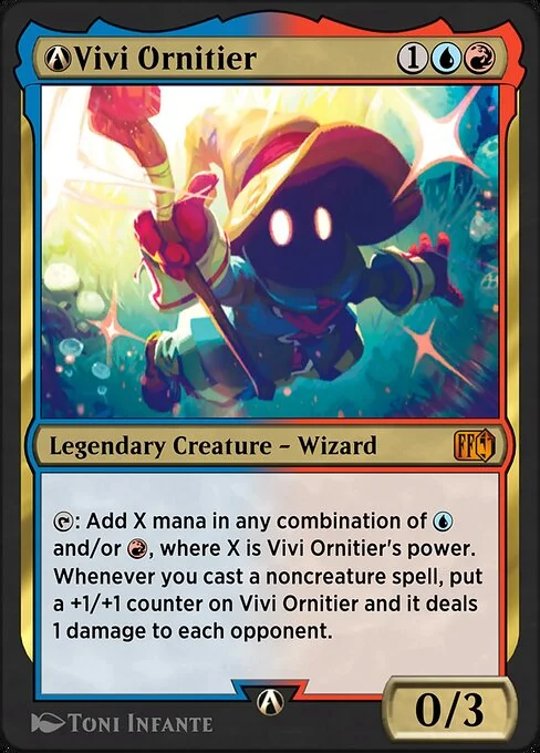 A-Vivi Ornitier, carta Magic di tipo Legendary Creature — Wizard illustrata da Toni Infante