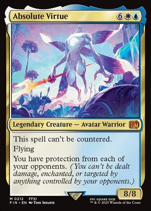 Absolute Virtue, carta Magic di tipo Legendary Creature — Avatar Warrior illustrata da Toni Infante