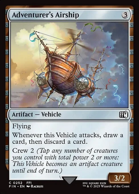 Adventurer's Airship, carta Magic di tipo Artifact — Vehicle illustrata da Racrufi