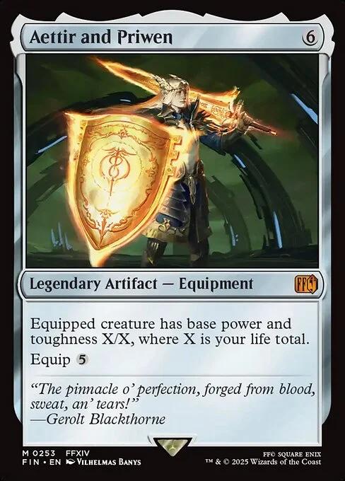 Aettir and Priwen, carta Magic di tipo Legendary Artifact — Equipment illustrata da Vilhelmas Banys