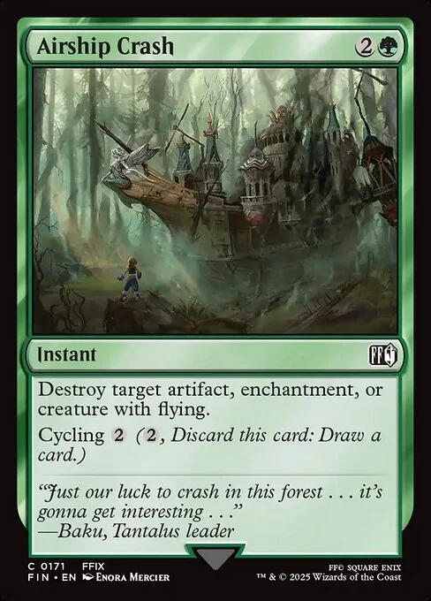 Airship Crash, carta Magic di tipo Instant illustrata da Enora Mercier